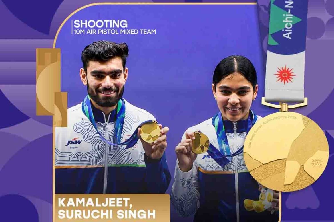Asian Games 2026 में स्वर्ण पदक जीतने वाली सुरुचि और कमलजीत की भारतीय जोड़ी
